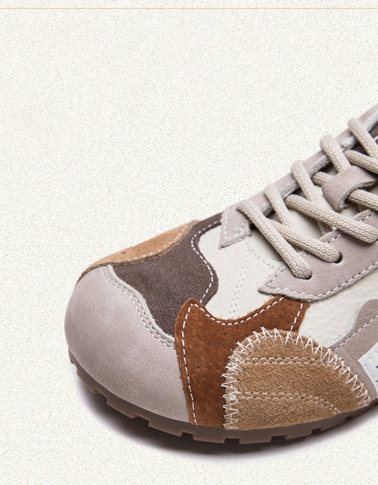 Color Patch Suede Casual Comfortable Sport Shoes