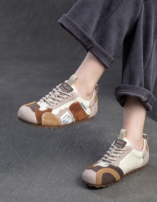 Color Patch Suede Casual Comfortable Sport Shoes