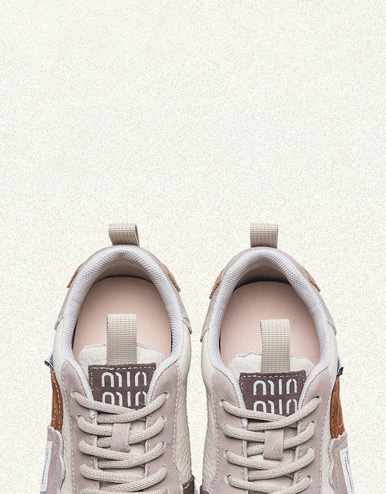 Color Patch Suede Casual Comfortable Sport Shoes