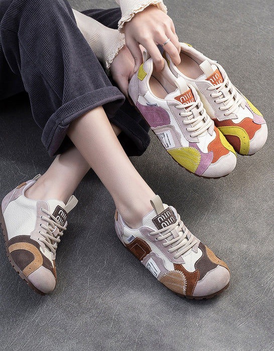 Color Patch Suede Casual Comfortable Sport Shoes
