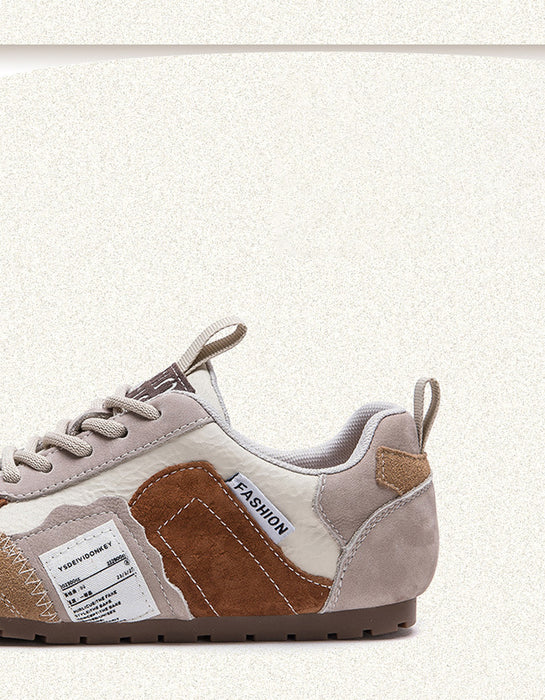 Color Patch Suede Casual Comfortable Sport Shoes