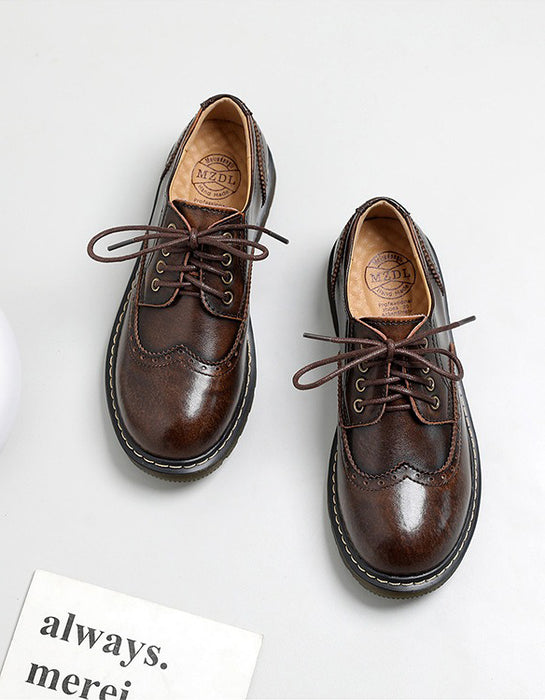 Comfortable Brogue Style Lace-up Mary Jane Shoes (Size 34-41)