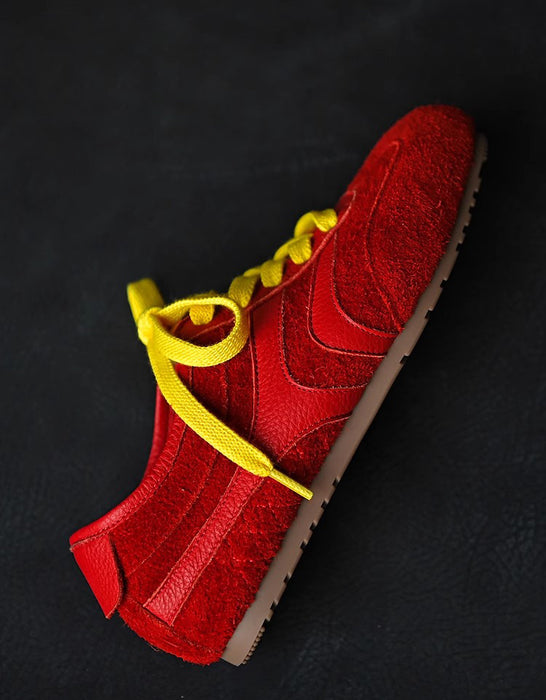 Comfortable Casual Suede Red Sneakers Shoes