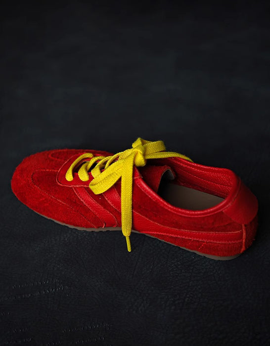 Comfortable Casual Suede Red Sneakers Shoes