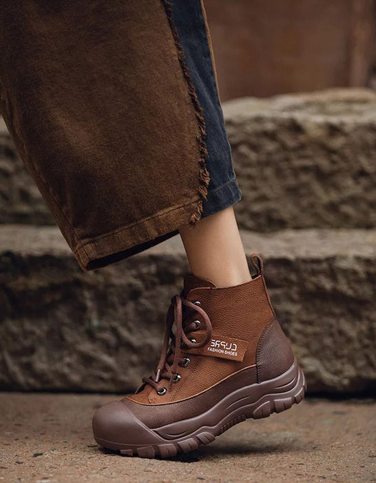 Botas de senderismo cómodas e informales con punta ancha para mujer 