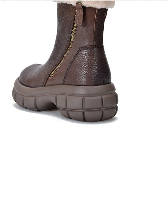 Comfortable Fur Liner Wide Toe Box Platform Winter Boots