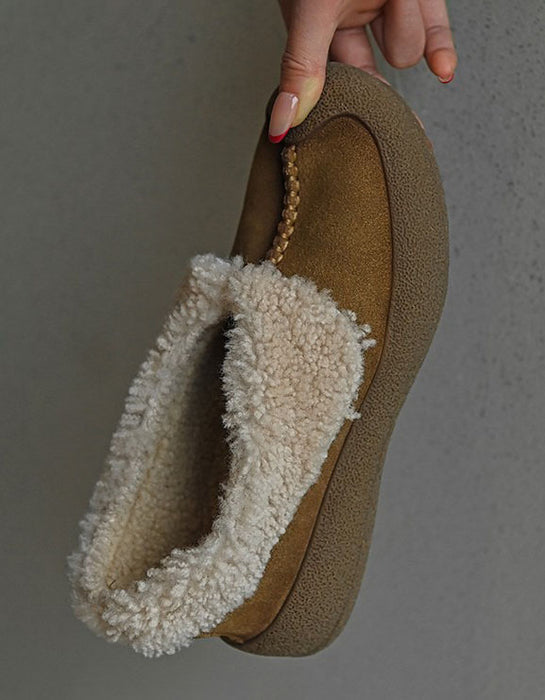 Comfortable Fur Lining Slip-on Winter Flat Shoes