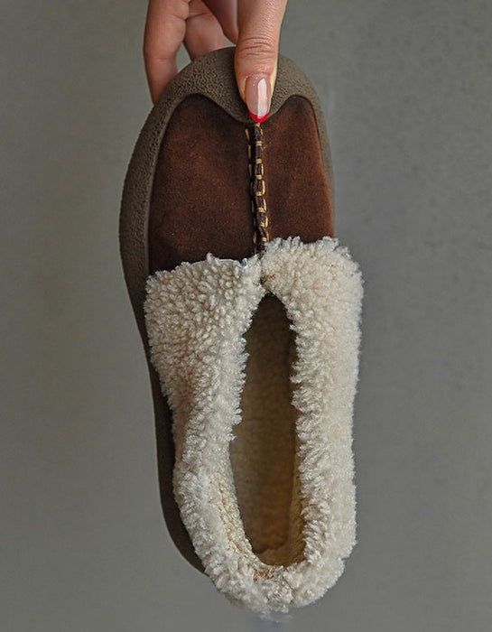 Comfortable Fur Lining Slip-on Winter Flat Shoes
