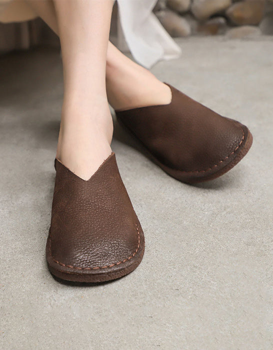 Comfortable Handmade Retro Leather Slippers 41