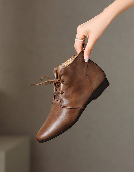 Comfortable Lace-up Pointed Toe Ankle Boots Obiono Comfortable Lace-up Pointed Toe Ankle Boots Obiono