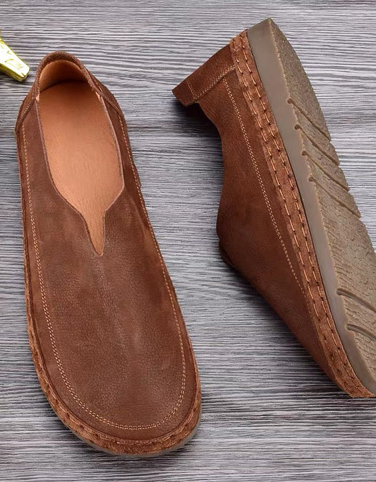 Comfortable Leather Handmade Retro Flats for Men March Shoes Collection 2026 90.00