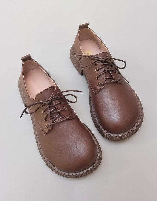 Comfortable Leather Wide Toe Box Shoes for Men 45 44 / Coffee