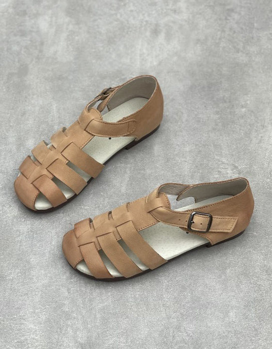 Comfortable Round Toe Retro Flat Fishermen Sandals