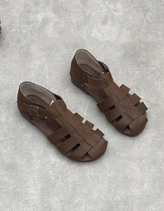 Comfortable Round Toe Retro Flat Fishermen Sandals