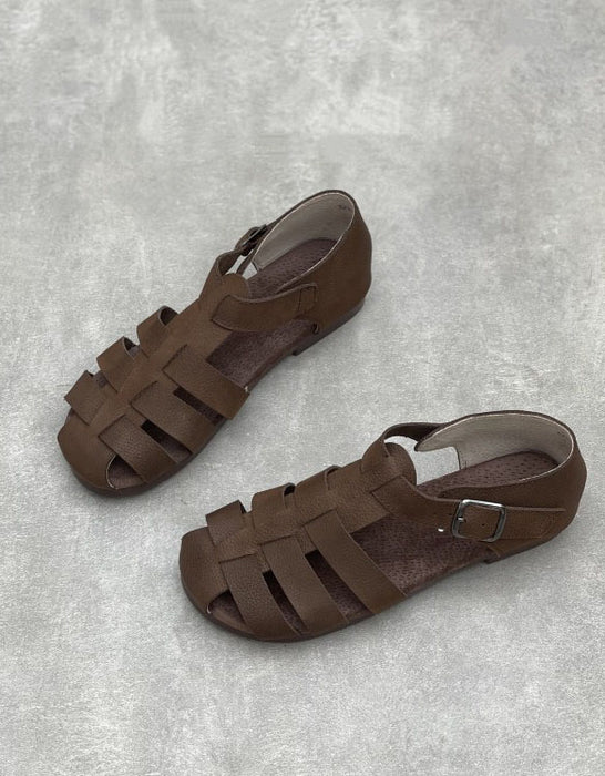 Comfortable Round Toe Retro Flat Fishermen Sandals