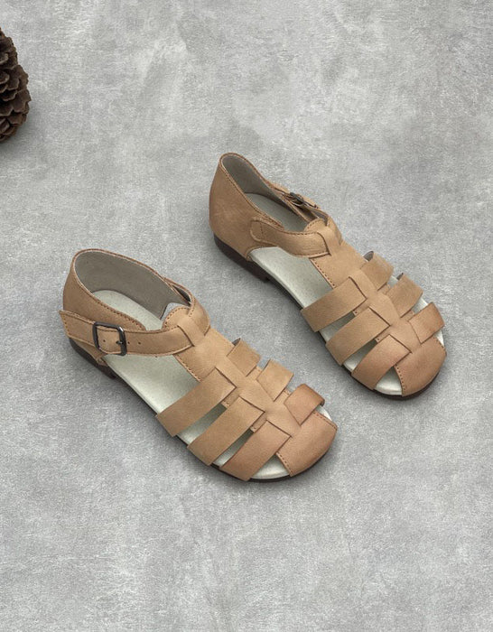 Comfortable Round Toe Retro Flat Fishermen Sandals