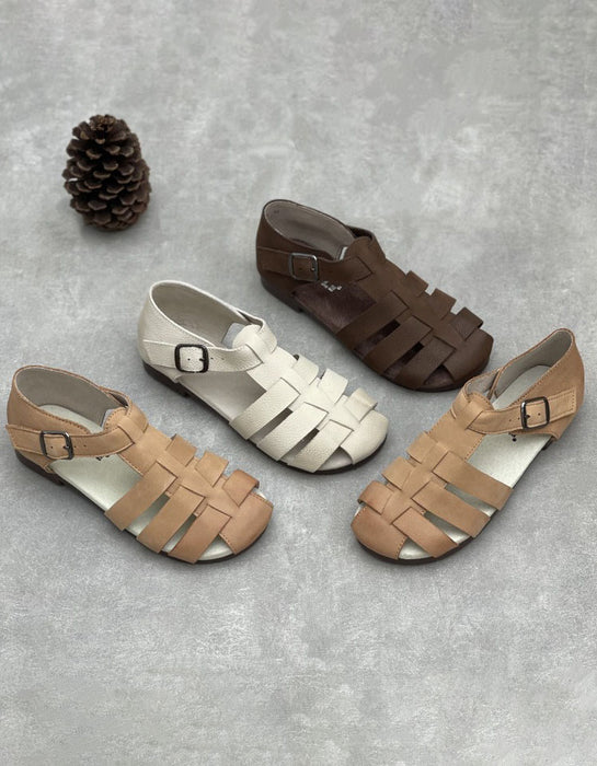 Comfortable Round Toe Retro Flat Fishermen Sandals