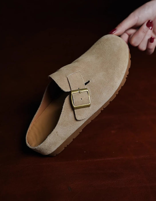 Zapatos étnicos retro hechos a mano de cuero suave con hojas