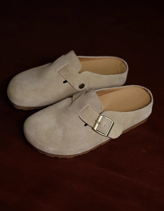 Zapatos étnicos retro hechos a mano de cuero suave con hojas