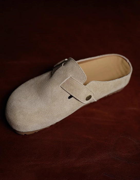 Zapatos étnicos retro hechos a mano de cuero suave con hojas