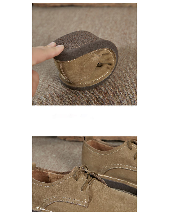 Comfortable Soft Bottom Retro Leather Flat Shoes