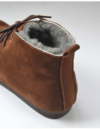 Comfortable Soft Leather Winter Ankle Boots With Fur 35-41