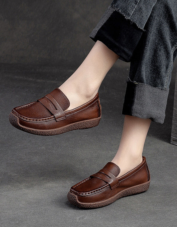 Soft Leather Slip-On Loafers