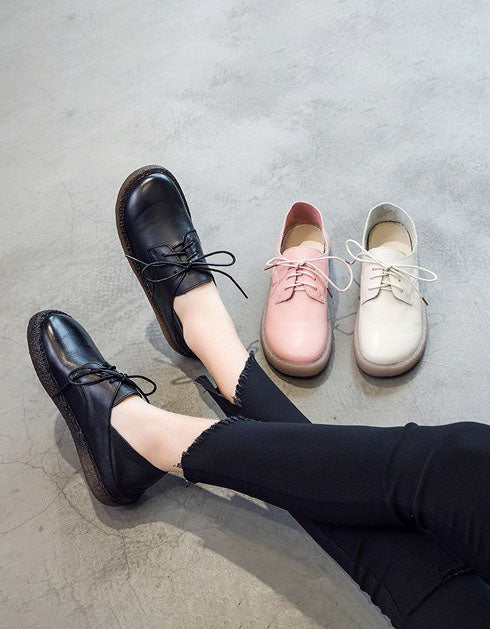 Zapatos casuales de mujer de cuero suave primavera