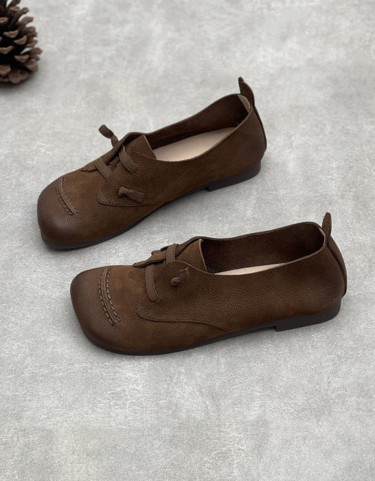 Chaussures plates d'hiver en cuir à semelle souple pour femmes | Chaussures cadeaux