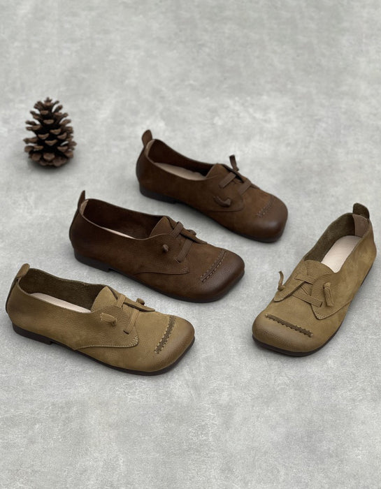 Chaussures plates d'hiver en cuir à semelle souple pour femmes | Chaussures cadeaux