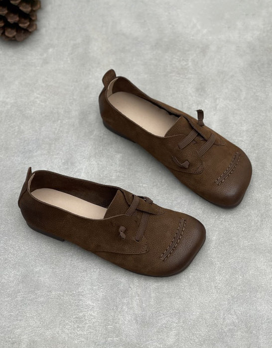 Chaussures plates d'hiver en cuir à semelle souple pour femmes | Chaussures cadeaux