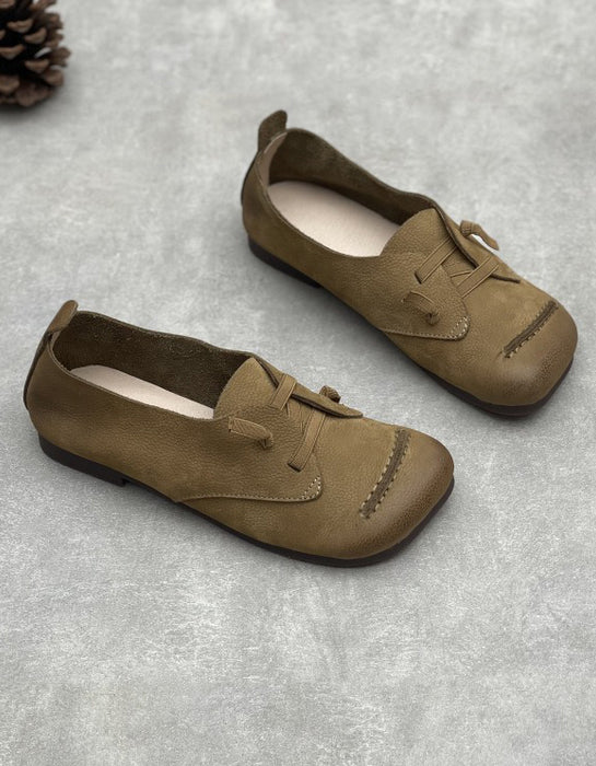 Chaussures plates d'hiver en cuir à semelle souple pour femmes | Chaussures cadeaux