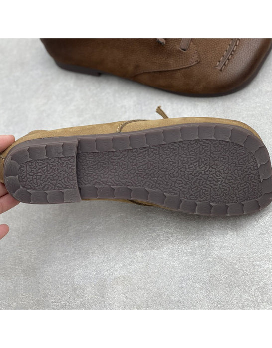 Chaussures plates d'hiver en cuir à semelle souple pour femmes | Chaussures cadeaux