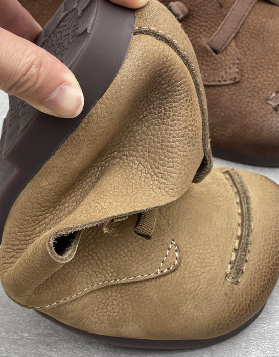 Chaussures plates d'hiver en cuir à semelle souple pour femmes | Chaussures cadeaux