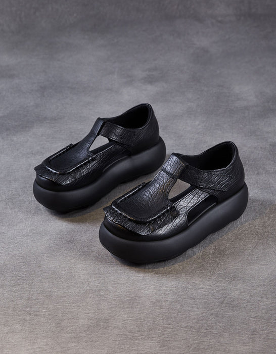 Comfortable Soles T-strap Round Toe Platform Sandals