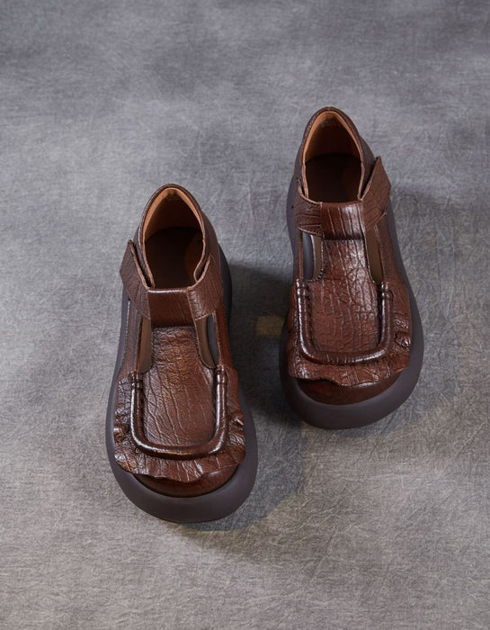 Comfortable Soles T-strap Round Toe Platform Sandals