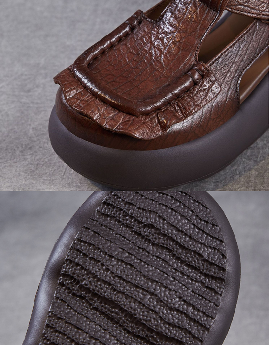 Comfortable Soles T-strap Round Toe Platform Sandals