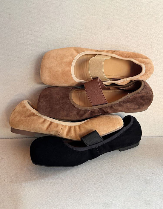 Chaussures plates confortables d'été faites à la main rétro