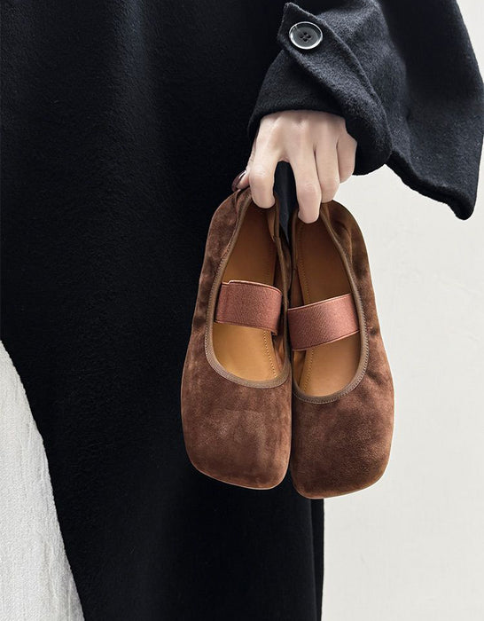 Chaussures plates confortables d'été faites à la main rétro