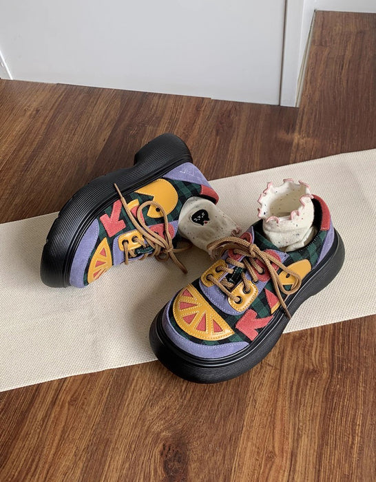 Comfortable Wide Toe Box  Platform Chunky Shoes