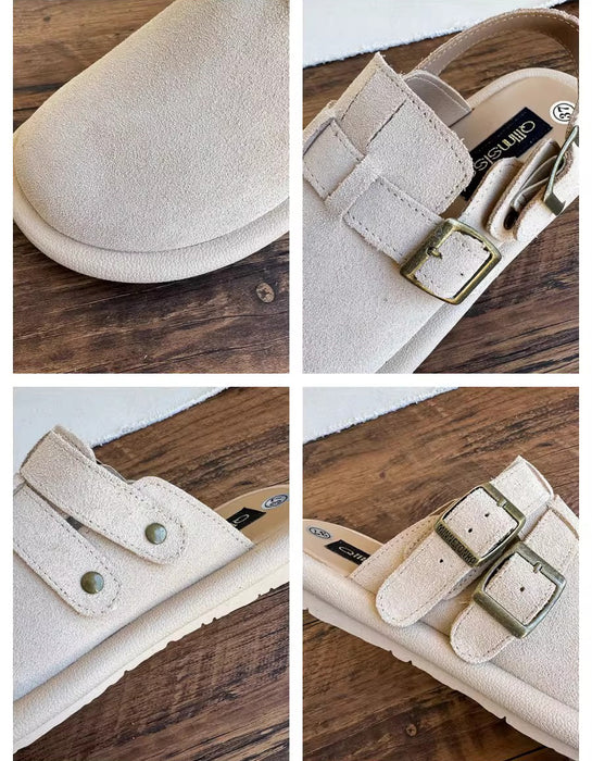 Comfortable Wide Toe Box Suede Clogs Slippers