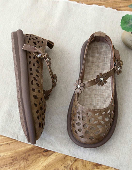 Comfortable Wide Toe Sloping Buckle Flat Sandals