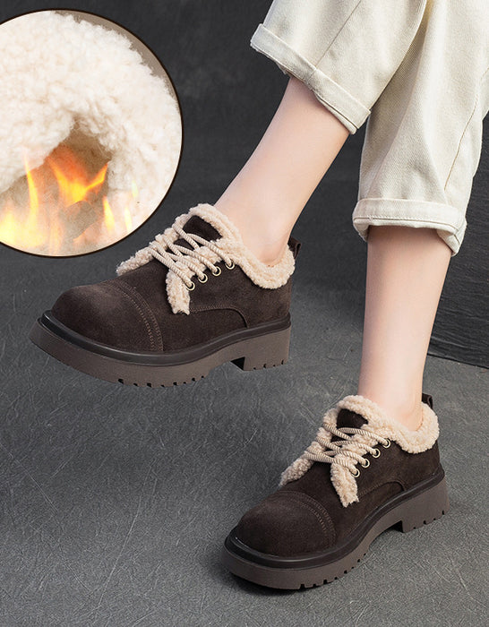 Comfortable Winter Suede Shoes with Fur Obiono Comfortable Winter Suede Shoes with Fur Obiono
