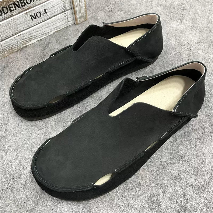 Cut-out Comfortable Soft Leather Suede Flats for Men 38-44