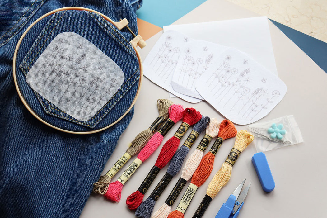 DIY Handmade Embroidery Flowers on Jeans Accessories 39.99