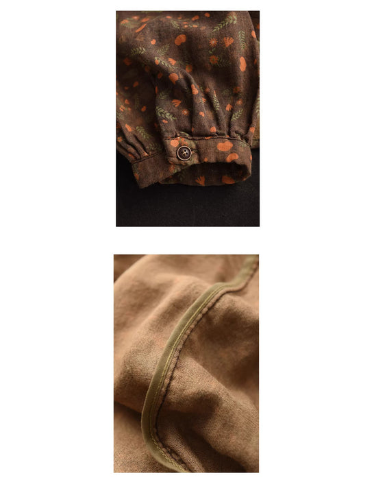 Double-layer Printed Floral Long-sleeved Shirt Feb New In 2026 43.00