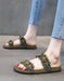 Double Straps Summer Holiday Leather Flowers Slippers May Shoes Collection 2026 78.70