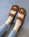 Double Straps Summer Holiday Leather Flowers Slippers May Shoes Collection 2026 78.70