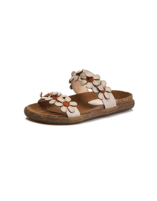Double Straps Summer Holiday Leather Flowers Slippers May Shoes Collection 2026 78.70