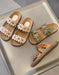 Double Straps Summer Holiday Leather Flowers Slippers May Shoes Collection 2026 78.70